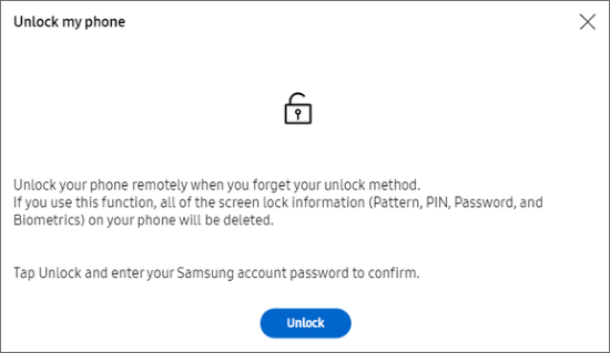 unlock my phone pop-up window